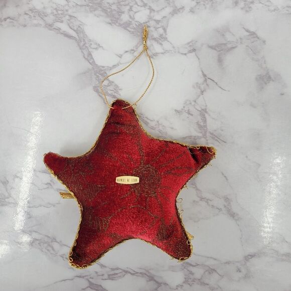 Vintage Red & Gold Velvet Christmas Ornaments Soft Non Breakable 90's - Picture 6 of 12